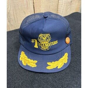Vintage 80's Scrambled Eggs Teamsters Local 75 Green Bay Snapback Hat/Cap Blue